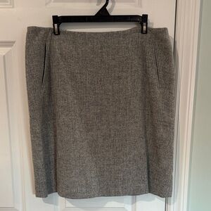 Talbots Scallop-Hem Shetland Gray Skirt